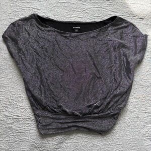 Express Metallic Gray Blouse